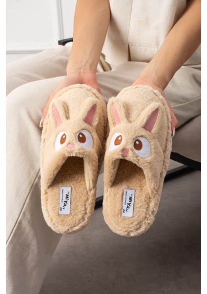 Kadın Ev Terliği Yumuşak Peluş Kaymaz Taban