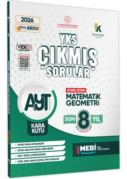 2026 YKS - AYT Matematik - Geometri Karakutu Konu Konu Çıkmış Soru Bankası Son 8 Yıl