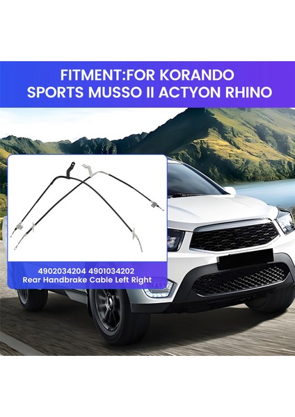 2 Adet 4902034204 4901034202 Arka El Freni Kablosu Sol Sağ Ssangyong Korando Sports Musso Iı Actyon Rhıno Için (Yurt Dışından) indirimleri