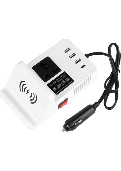 Hızlı Şarj USB Dizüstü Bilgisayar Şarj Cihazı Araba Şarj Cihazı 12/24V Araba Fişi Dönüştürücü Araba Invertörü Voltaj Dönüştürücü Beyaz (Yurt Dışından)