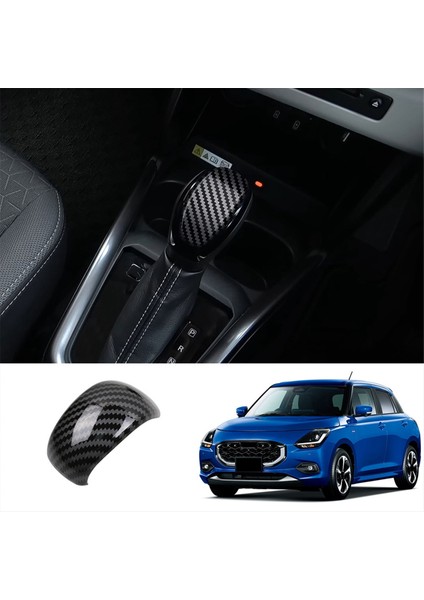 Araba Vites Başlığı Trim Sticker Vites Topuzu Trim Iç Aksesuarları Suzuki Swift 2024 Karbon Fiber Desen (Yurt Dışından) fırsatları