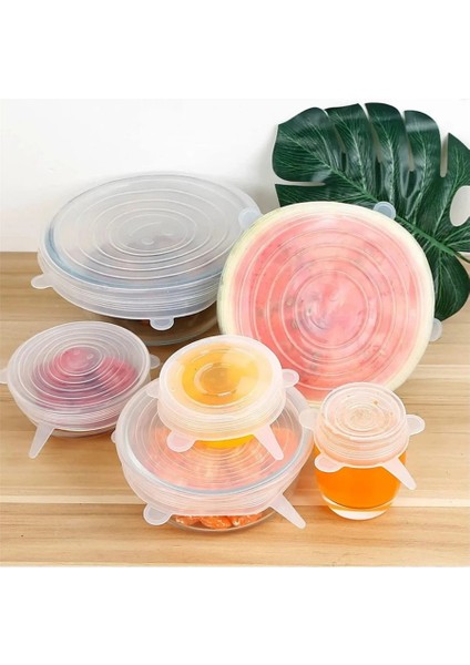 6'lı Taze Tutan Slikon Gıda Saklama Kapağı Tekrar Tekrar Kullanılabilir modelleri