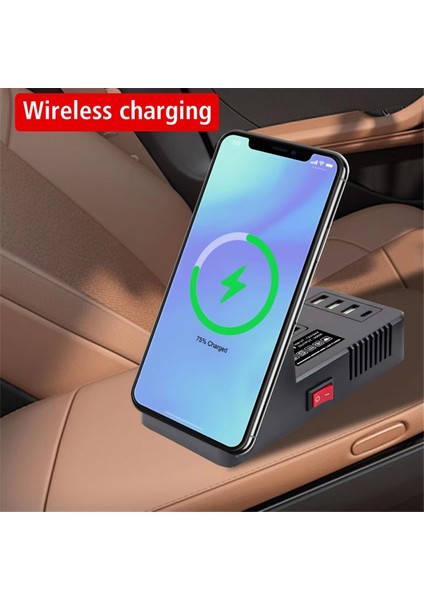 Hızlı Şarj USB Dizüstü Bilgisayar Şarj Cihazı Araba Şarj Cihazı 12/24V Araba Fişi Dönüştürücü Araba Invertörü Voltaj Dönüştürücü Beyaz (Yurt Dışından) modelleri