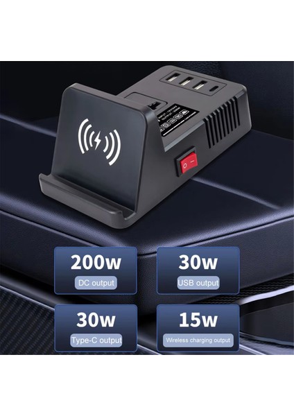 Hızlı Şarj USB Dizüstü Bilgisayar Şarj Cihazı Araba Şarj Cihazı 12/24V Araba Fişi Dönüştürücü Araba Invertörü Voltaj Dönüştürücü Beyaz (Yurt Dışından) indirimleri