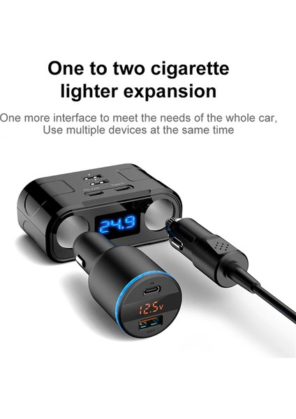 Araba 60W Güç Adaptörü 2 Soket 2 USB 2 Type C Şarj Portu Pd 22W Hızlı Şarj Voltaj Algılama Telefon Şarj Cihazı (Yurt Dışından) fiyatları