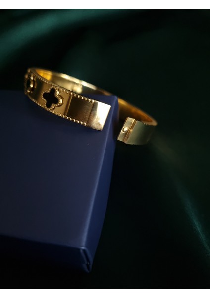 Siyah Van Cleef Gold Renk 316L Paslanmaz Çelik Kelepçe fırsatları