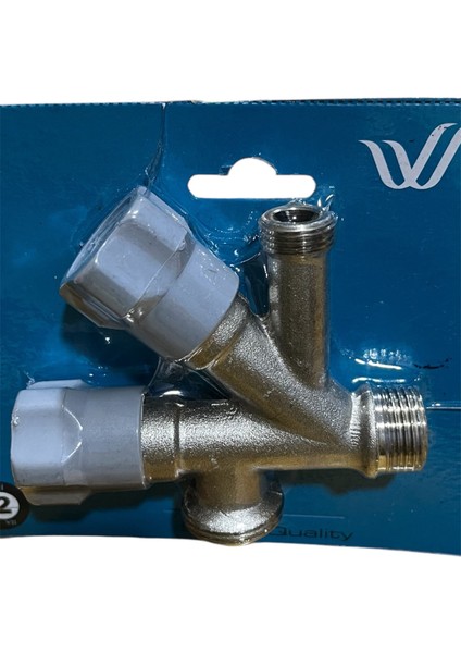 Çift Çıkışlı Musluk Bağlantı Aparatı – Metal Gövde, 2’li Hortum Girişli (Y Tipi)