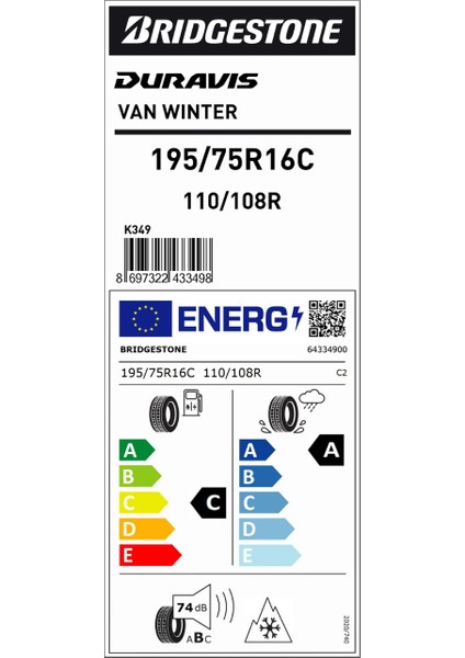195/75 R16C 110/108R Duravıs Van Wınter Oto Kış Lastiği (Üretim Yılı:2025) fiyatları