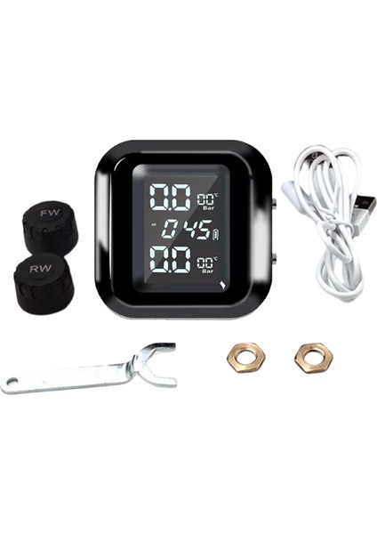 Motosiklet Harici Lastik Basınç Sensörleri Güneş Enerjisi Tpms Lastik Basıncı Izleme Sistemi Lastik Alarmı Dijital Ekran (Yurt Dışından)