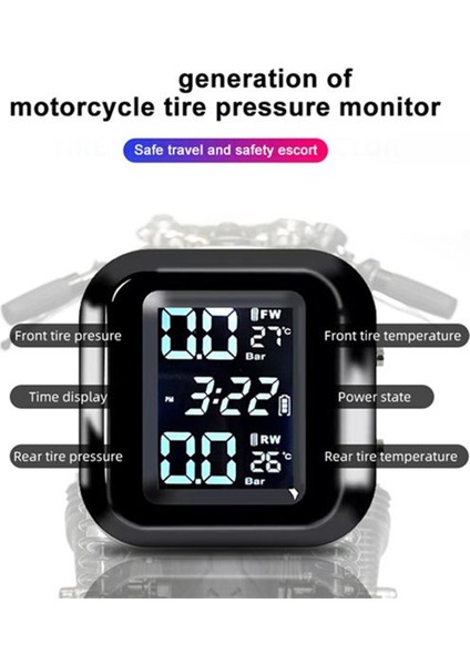 Motosiklet Harici Lastik Basınç Sensörleri Güneş Enerjisi Tpms Lastik Basıncı Izleme Sistemi Lastik Alarmı Dijital Ekran (Yurt Dışından) modelleri