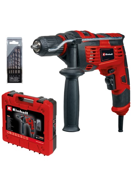 Darbeli Matkap TC-ID 720/1 E Kit (delme/darbeli delme, 13 mm mandren, devir elektroniği, beton için 5 parçalı uç seti + E-Box Basic) - 4259846