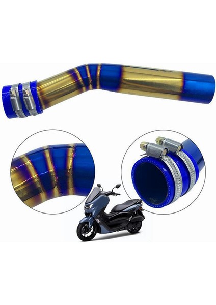 Motosiklet Paslanmaz Çelik Hava Filtresi Giriş Borusu Yamaha Nmax 155 2017-2021 Modifiye Blueing Giriş Borusu A (Yurt Dışından) indirimleri