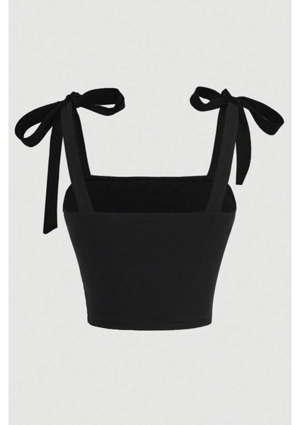 Siyah Fiyonk Y2K Askılı Crop fiyatları