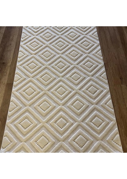 Design 1089 Krem Yumuşak Dokulu Iskandinav Halı