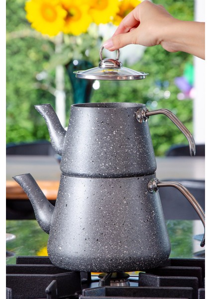 Bonjour Large Granit Kaplama Çaydanlık Takımı Gri modelleri