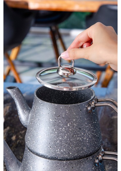 Bonjour Large Granit Kaplama Çaydanlık Takımı Gri fırsatları