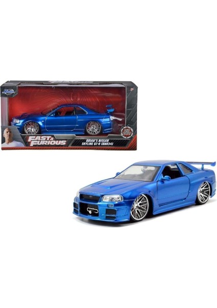 Hızlı ve Öfkeli Fast & Furious Metal Diecast 2002 Nissan Skyline 1:24 253203045