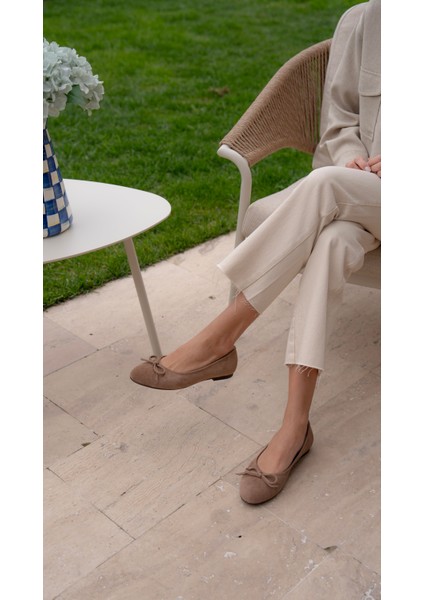 Zerbi Camel Süet Hakiki Deri Babet