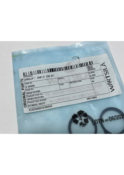 Sulzer RTA62U Dizel Makine Segman 25X1,2 DIN471 (2 Adet) modelleri