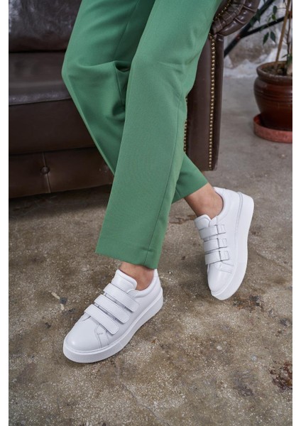 Hanna Beyaz Deri Hakiki Deri Kadın Spor Ayakkabi fırsatları