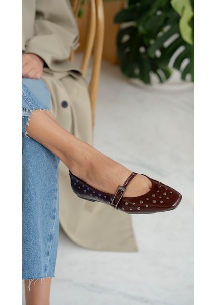 Kasius Bordo Rugan Hakiki Deri Babet