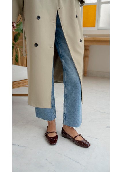 Kasius Bordo Rugan Hakiki Deri Babet fiyatları