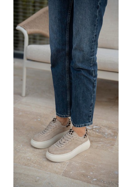 Baena Bej Süet Hakiki Deri Kadın Spor Ayakkabi indirimleri
