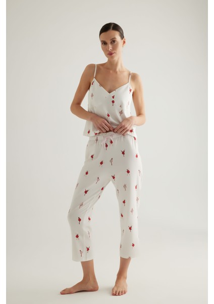 Kadın Pamuklu Kapri Pijama Altı modelleri