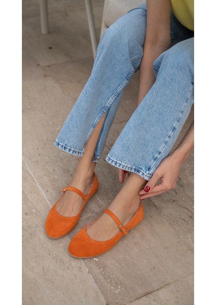 Kostas Turuncu Süet Hakiki Deri Babet fırsatları