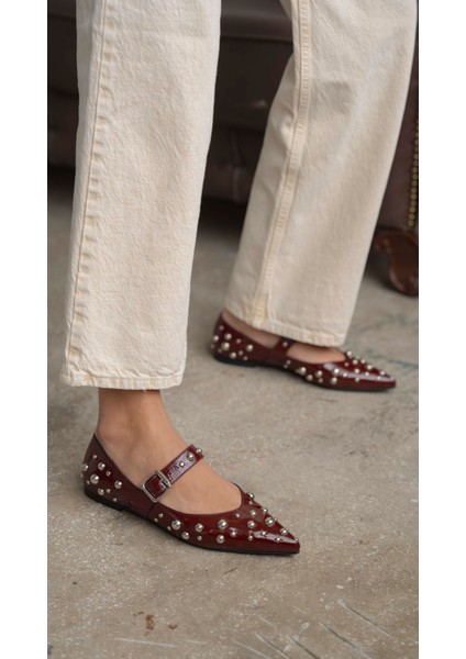 Perkins Bordo Rugan Hakiki Deri Babet