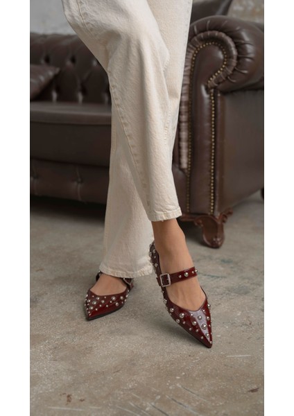 Perkins Bordo Rugan Hakiki Deri Babet