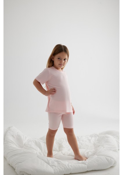 Kız Çocuk Modal Kaşkorse Kısa Kollu Taytlı Takım fırsatları