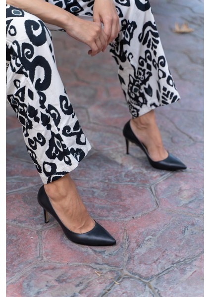 Pael Siyah Deri Stiletto modelleri