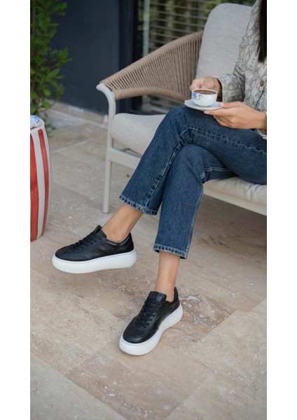 Baena Siyah Hakiki Deri Kadın Spor Ayakkabi indirimleri