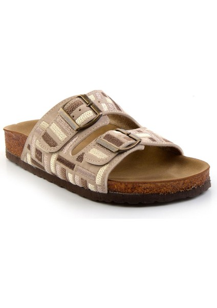 Bej Çok Renkli Kadın Terlik K04819010582 modelleri