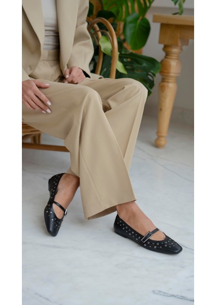 Kasius Siyah Hakiki Deri Babet