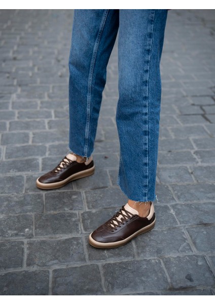 Kubo Kahve Hakiki Deri Kadın Spor Ayakkabi
