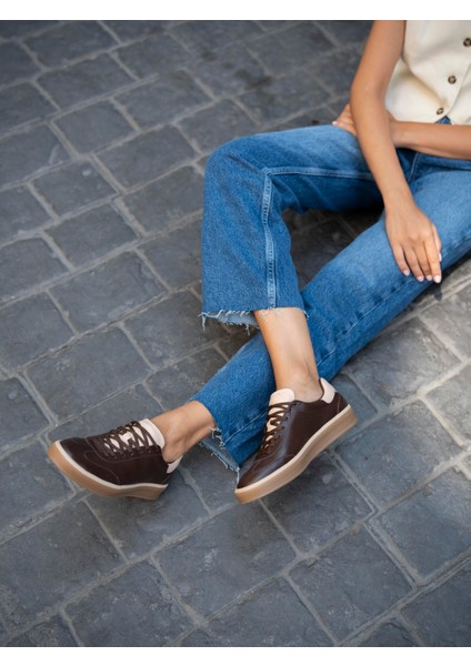 Kubo Kahve Hakiki Deri Kadın Spor Ayakkabi fırsatları