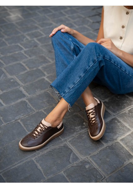 Kubo Kahve Hakiki Deri Kadın Spor Ayakkabi indirimleri