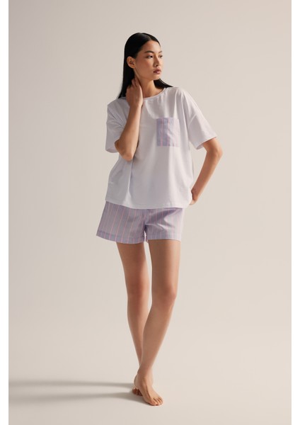 Kadın Pamuklu Kısa Kollu Pijama Üstü modelleri