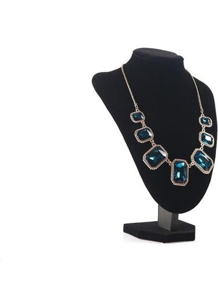 Kadife Kumaşlı Kuyumcu Vitrin Standı, Siyah, 18X24CM, Takı ve Aksesuar Düzeni