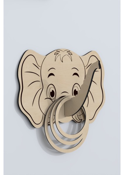 Ahşap Fil Figürlü Halka Atma Oyunu – Eğitici ve Eğlenceli Çocuk Oyuncağı