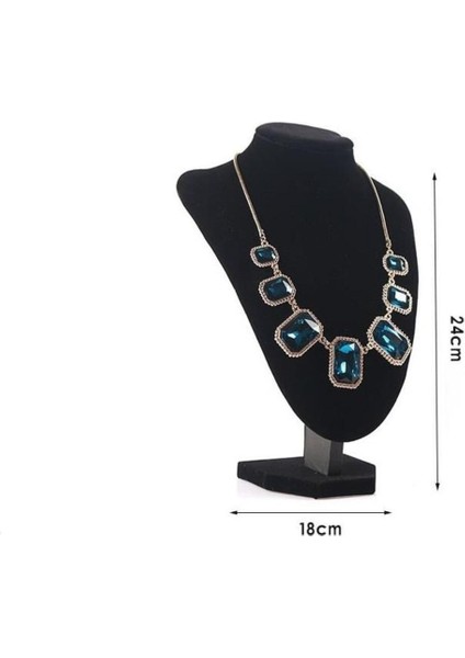 Kadife Kumaşlı Kuyumcu Vitrin Standı, Siyah, 18X24CM, Takı ve Aksesuar Düzeni fiyatları