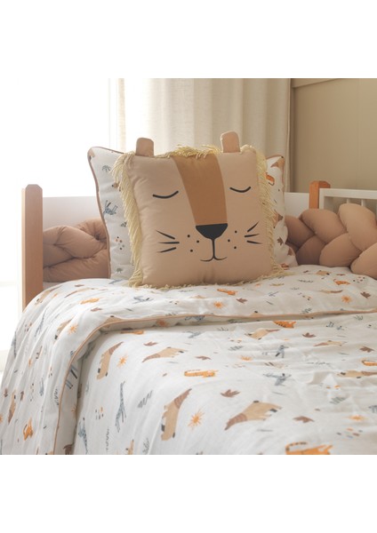 Aslan Figürlü Dekoratif Uyku Arkadaşı Yastık – Jungle Serisi Safari Temalı Çocuk ve Bebek Odası fiyatları