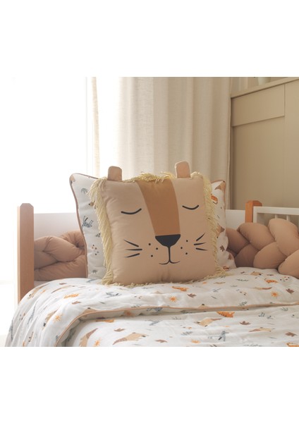 Aslan Figürlü Dekoratif Uyku Arkadaşı Yastık – Jungle Serisi Safari Temalı Çocuk ve Bebek Odası modelleri