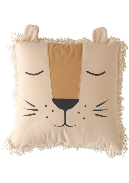 Aslan Figürlü Dekoratif Uyku Arkadaşı Yastık – Jungle Serisi Safari Temalı Çocuk ve Bebek Odası fırsatları