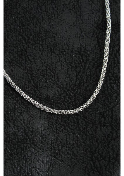 316L Çelik Örgü Zincir Model Gümüş Renk Erkek Kolye fiyatları