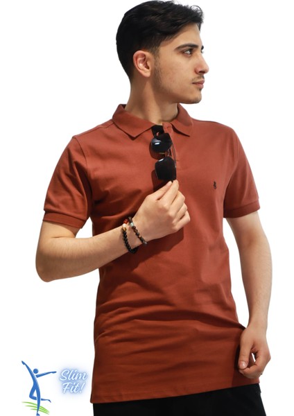 Erkek Slim Fit Dar Kesim Pamuklu Yumuşak Doku Nefes Alan Kumaş Kıvrılmaz Yaka Haki Polo Yaka Tişört Tarçın Siyah fiyatları