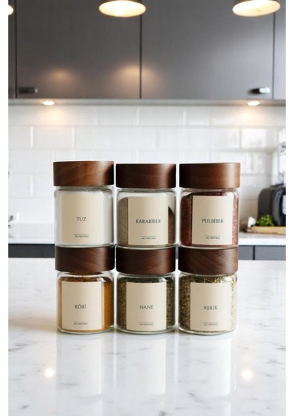 12'li Cam Baharatlık Takımı, 16 Etiketli, 200ML Kapaklı Set fiyatları