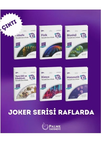Palme 10. Sınıf Joker Sayısal Soru Kitabı Mat Fizik Kimya Byloji 2026 Yeni Müfredat+Tutucu+Plan Deft fırsatları
